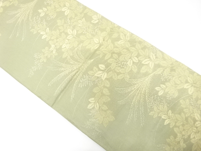 JAPANESE FUKURO OBI FOR SUMMER / WOVEN AUTUMN FLOWERS